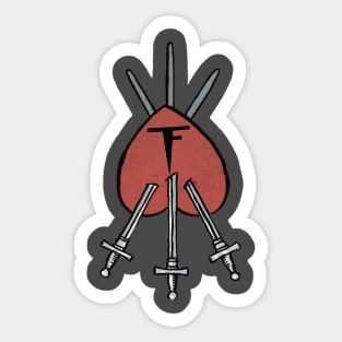 Thinky Flesh Three of Swords Sticker